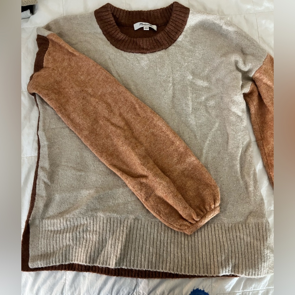 Madewell Brown and Cream Sweater